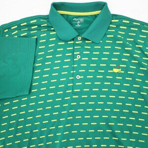 Masters Tech Polo Shirt Mens XL Green Print Augusta National Golf Performance